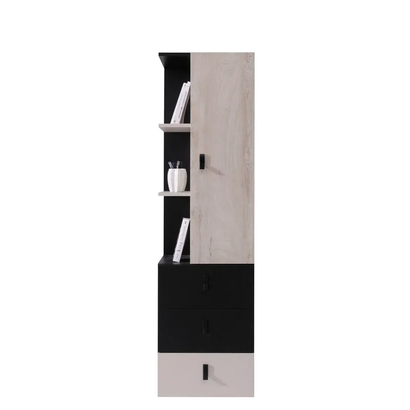 Planeta Bokhylla 45 cm i Trä, Svart|Beige