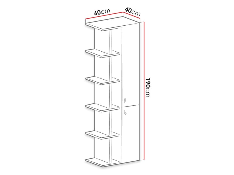 Planeta Bokhylla 60 cm i Trä - Svart|Natur - Förvaring - Hylla - Bokhylla
