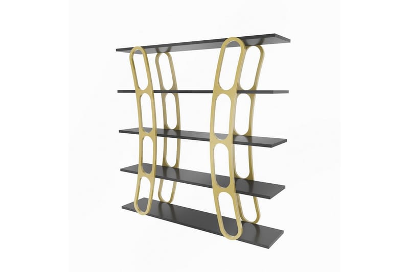 Quenla Bokhylla 120 cm - Guld/Svart - Förvaring - Hylla - Bokhylla