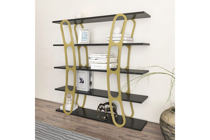 Quenla Bokhylla 120 cm - Guld/Svart - Förvaring - Hylla - Bokhylla