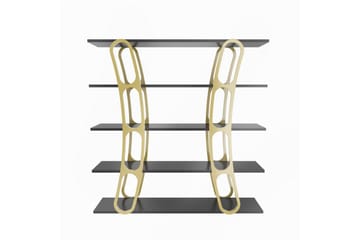 Quenla Bokhylla 120 cm - Guld/Svart - Förvaring - Hylla - Bokhylla