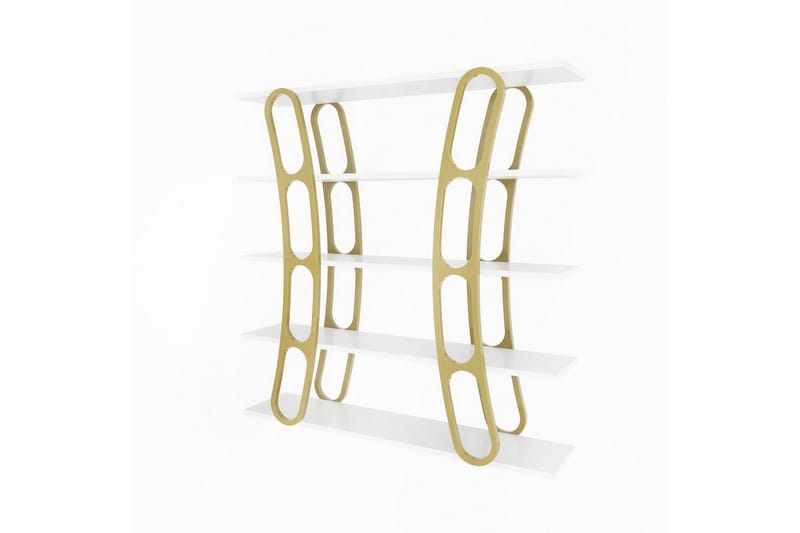 Quenla Bokhylla 120 cm - Guld/Vit - Förvaring - Hylla - Bokhylla