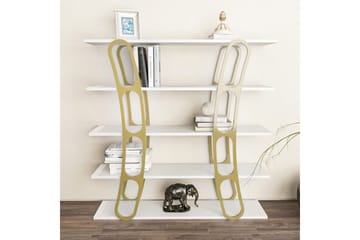 Quenla Bokhylla 120 cm - Guld/Vit - Förvaring - Hylla - Bokhylla
