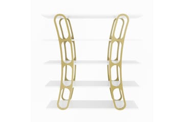 Quenla Bokhylla 120 cm - Guld/Vit - Förvaring - Hylla - Bokhylla