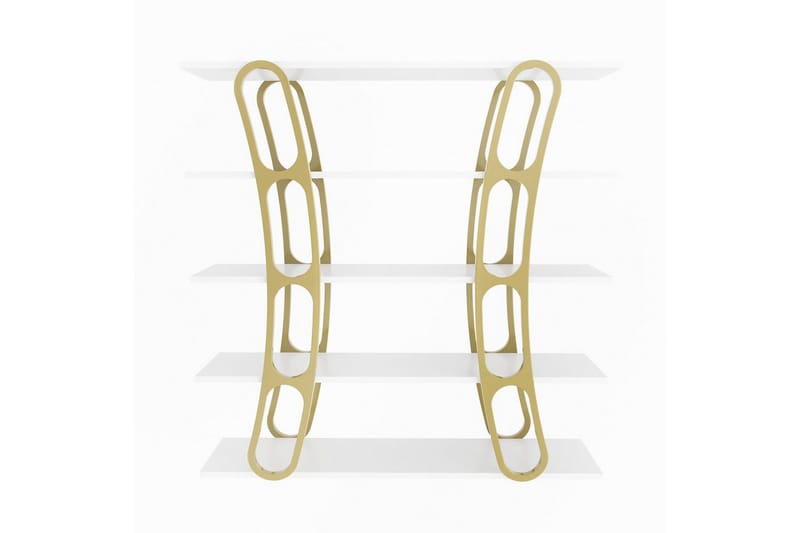 Quenla Bokhylla 120 cm - Guld/Vit - Förvaring - Hylla - Bokhylla