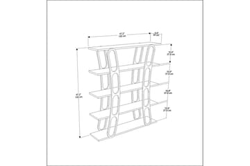 Quenla Bokhylla 120 cm - Svart/Vit - Förvaring - Hylla - Bokhylla
