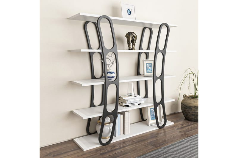 Quenla Bokhylla 120 cm - Svart/Vit - Förvaring - Hylla - Bokhylla
