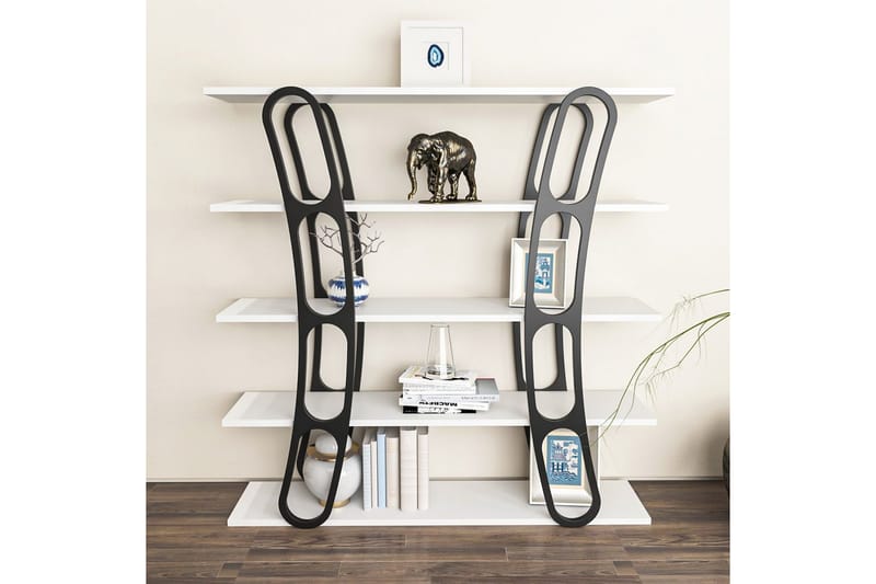 Quenla Bokhylla 120 cm - Svart/Vit - Förvaring - Hylla - Bokhylla