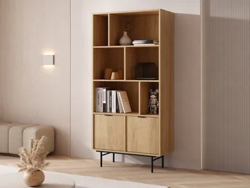 Rolden bokhylla 90x185 cm - Hickoryek - Förvaring - Hylla - Bokhylla