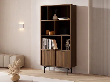 Rolden bokhylla 90x185 cm - Valnöt - Förvaring - Hylla - Bokhylla