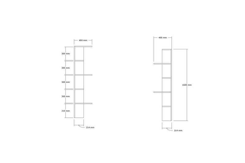 Ruigoord Bokhylla 40 cm - Ek - Förvaring - Hylla - Bokhylla