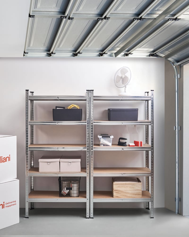 Set med 2 Garagehyllor Xitta 75 cm - Silver/Brun - Förvaring - Hylla - Utomhushylla