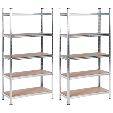 Set med 2 Garagehyllor Xitta 90 cm - Silver/Brun - Förvaring - Hylla - Utomhushylla