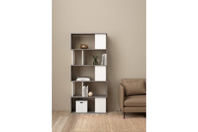 Shivani Bokhylla 80 cm - Mörkgrå/Vit - Förvaring - Hylla - Bokhylla