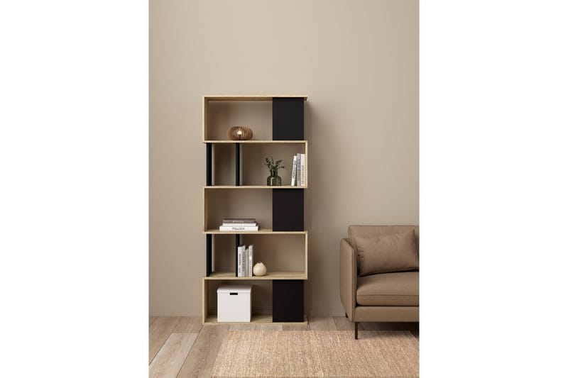 Shivani Bokhylla 80 cm - Natur/Svart - Förvaring - Hylla - Bokhylla