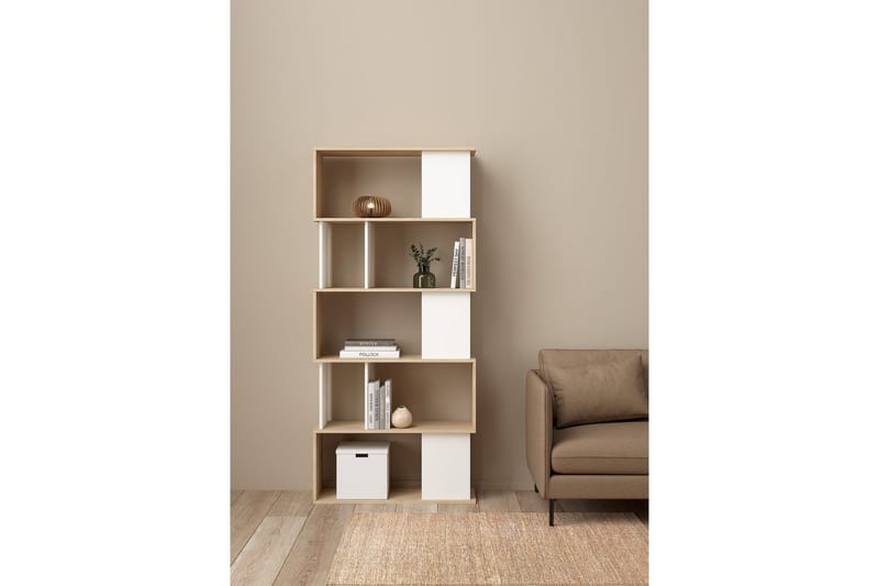 Shivani Bokhylla 80 cm - Natur/Vit - Förvaring - Hylla - Bokhylla