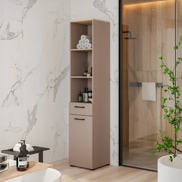 Skåp Rosa 1 låda 1 dörr - Förvaring - Hylla - Bokhylla