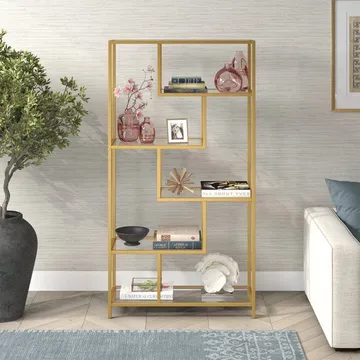 Sorena Bokhylla 90x172 cm - Guld/transparent - Förvaring - Hylla - Bokhylla
