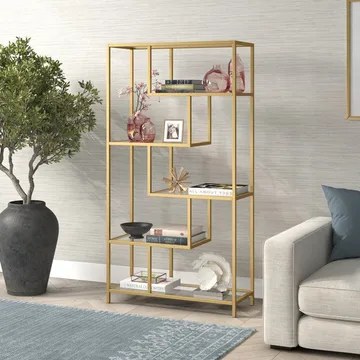 Sorena Bokhylla 90x172 cm - Guld/transparent - Förvaring - Hylla - Bokhylla