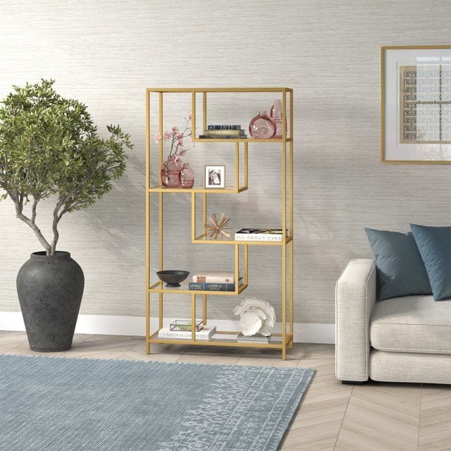 Sorena Bokhylla 90x172 cm - Guld/transparent - Förvaring - Hylla - Bokhylla