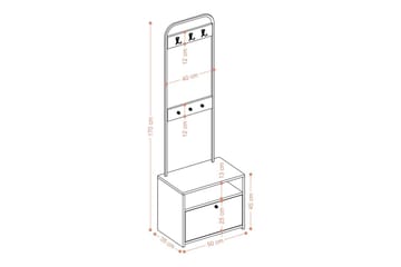 Springhill Hatthylla 50 cm - Svart/Vit - Förvaring - Hylla - Hatthylla