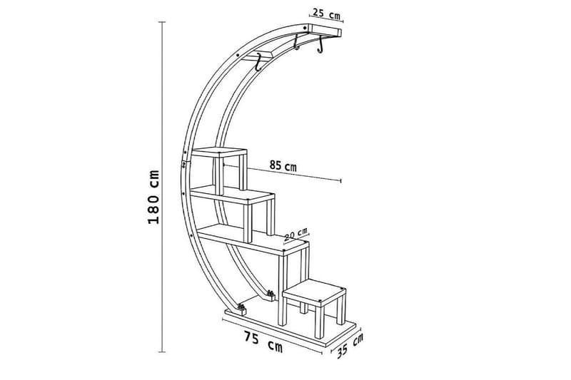 Gardellis Steghylla 85x35 cm - Svart - Förvaring - Hylla - Steghylla & trapphylla