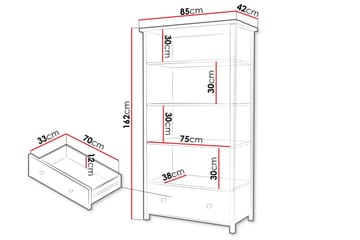 Storys Bokhylla 85x42 cm - Svart - Förvaring - Hylla - Bokhylla