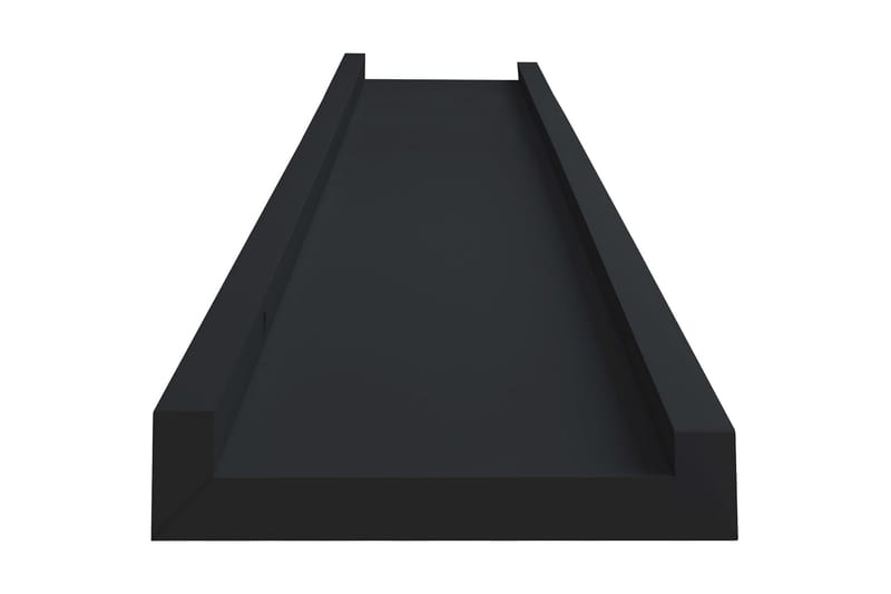 Tavellist 2 st svart 80x9x3 cm MDF - Svart - Boklist - Tavelhylla & tavellist