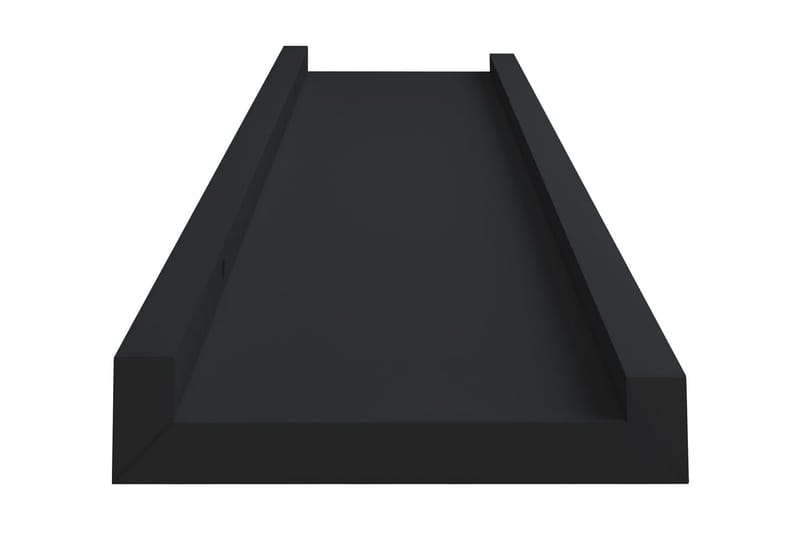 Tavellister 2 st svart 60x9x3 cm MDF - Svart - Boklist - Tavelhylla & tavellist