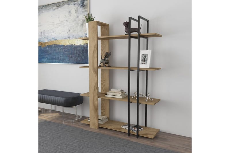 Thyra Bokhylla 120 cm - Ek/Svart - Förvaring - Hylla - Bokhylla