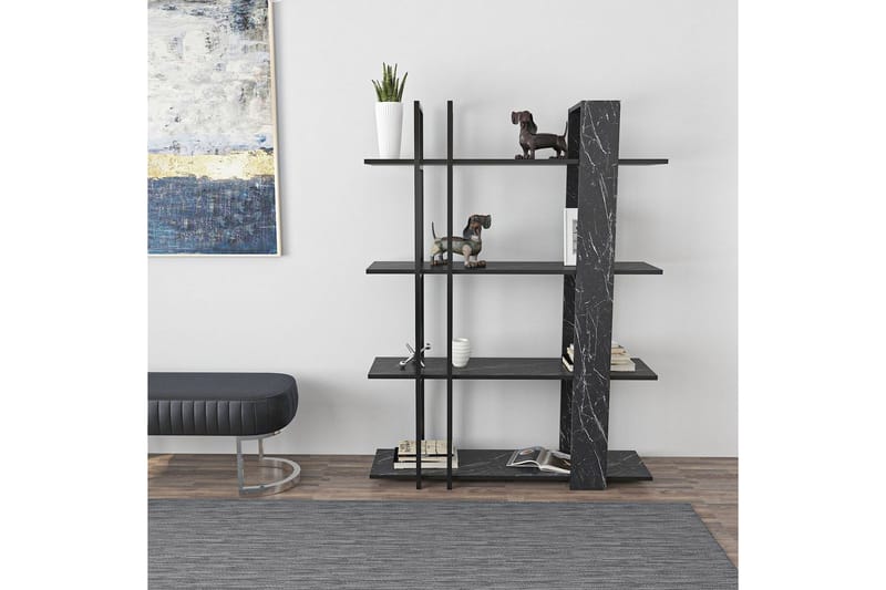 Thyra Bokhylla 120 cm - Svart/Vit - Förvaring - Hylla - Bokhylla