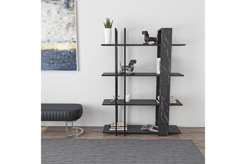 Thyra Bokhylla 120 cm - Svart/Vit - Förvaring - Hylla - Bokhylla