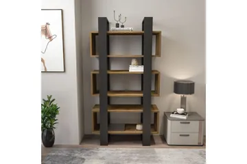 Thyric Bokhylla 80 cm - Valnöt/Antracit - Förvaring - Hylla - Bokhylla