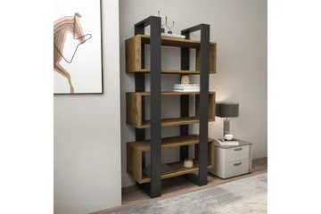 Thyric Bokhylla 80 cm - Valnöt/Antracit - Förvaring - Hylla - Bokhylla