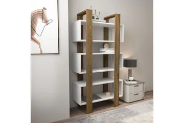 Thyric Bokhylla 80 cm - Valnöt/Vit - Förvaring - Hylla - Bokhylla