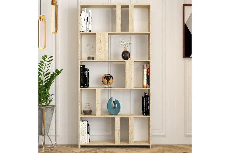 Timiza Bokhylla 90 cm i Ek - Beige - Förvaring - Hylla - Bokhylla