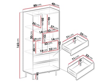 Travic Bokhylla 165 cm - Förvaring - Hylla - Bokhylla