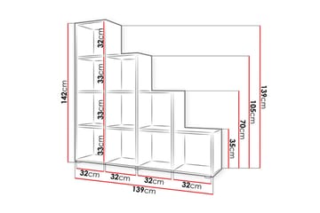 Triorana Bokhylla 139 cm - Beige - Förvaring - Hylla - Bokhylla