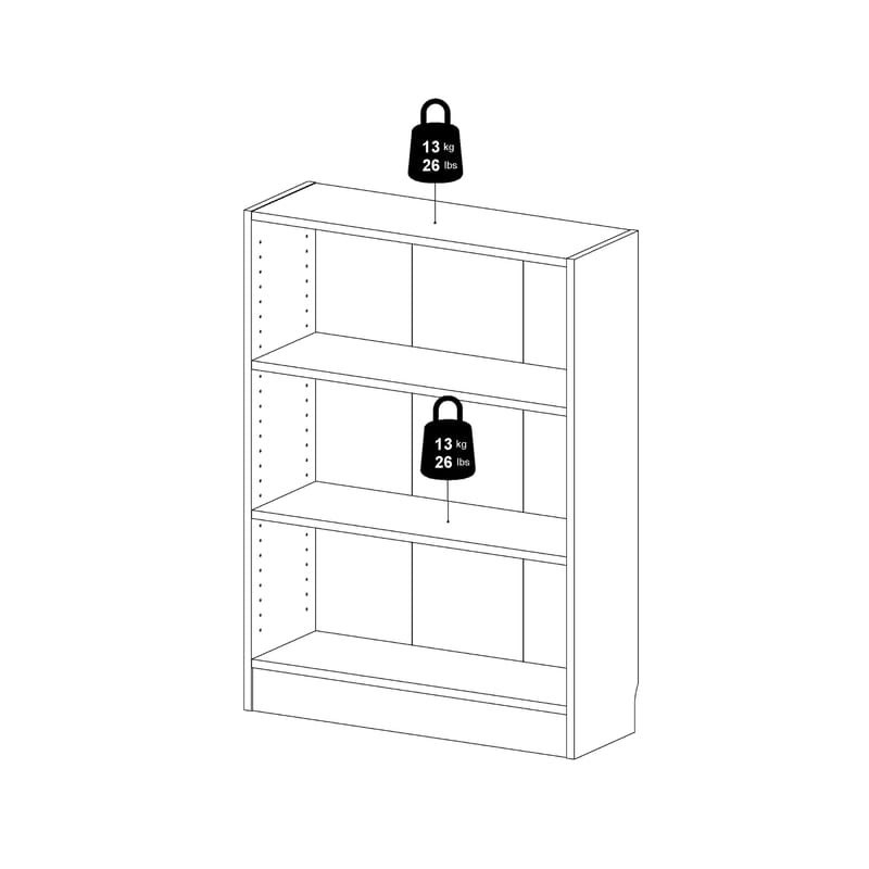 Trysil Bokhylla med 2 hyllor 79x27x107 cm - Förvaring - Hylla - Bokhylla