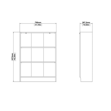 Trysil Bokhylla med 2 hyllor 79x27x107 cm - Förvaring - Hylla - Bokhylla