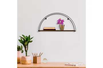 Achene Vägghylla 60x15 cm Hylla - Svart/Mörkbrun - Förvaring - Hylla - Vägghylla