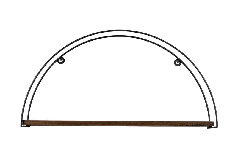 Achene Vägghylla 60x15 cm Hylla, Svart/Mörkbrun
