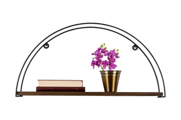 Achene Vägghylla 60x15 cm Hylla - Svart/Mörkbrun - Förvaring - Hylla - Vägghylla