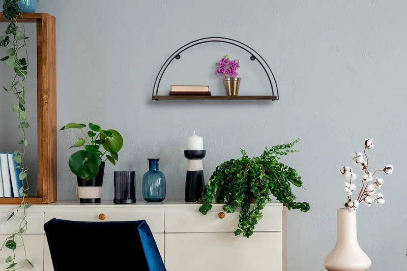 Achene Vägghylla 60x15 cm Hylla - Svart/Mörkbrun - Förvaring - Hylla - Vägghylla