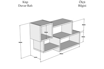 Afronda Vägghylla - Vit/Mörkgrå - Förvaring - Hylla - Vägghylla