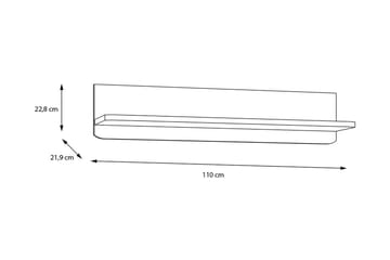 Ahmetbay Vägghylla 22x110 cm - Grå/Brun - Förvaring - Hylla - Vägghylla