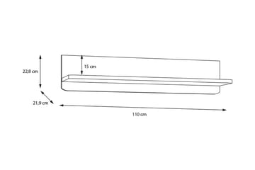 Ahmetbay Vägghylla 22x110 cm - Grå/Brun - Förvaring - Hylla - Vägghylla