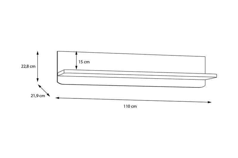 Ahmetbay Vägghylla 22x110 cm - Grå/Brun - Förvaring - Hylla - Vägghylla