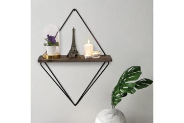 Amstelveen Vägghylla 15x27 cm - Svart/Valnöt - Förvaring - Hylla - Vägghylla