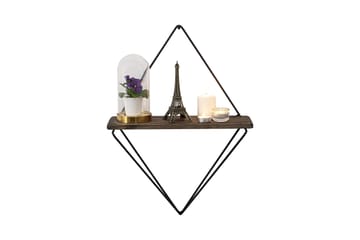 Amstelveen Vägghylla 15x27 cm - Svart/Valnöt - Förvaring - Hylla - Vägghylla